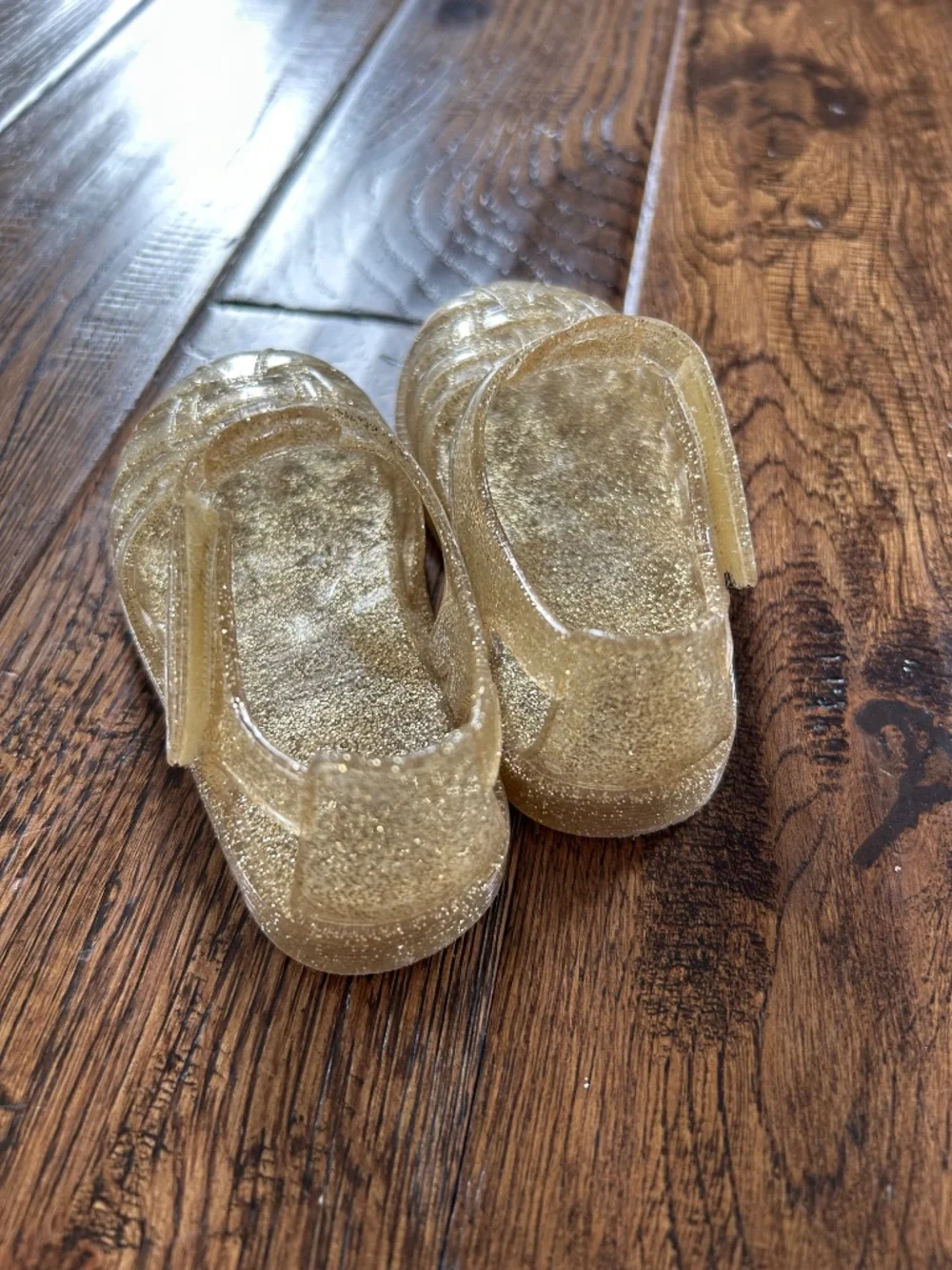 Gap Girls Glitter Gold Jelly Sandals Size 6